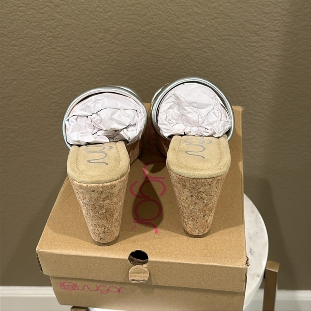 Sugar Gold and Silver Striped Mules - Picture 8 of 10